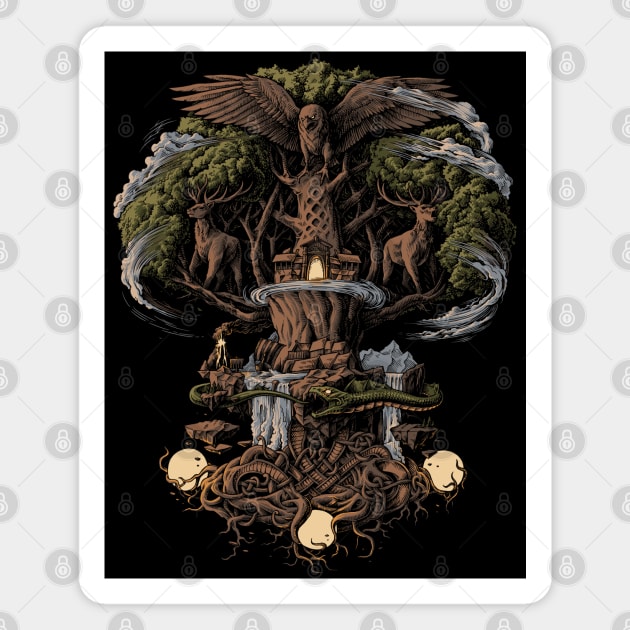 Yggdrasil Norse Mythology Viking Pagan Tree of Life Magnet by Blue Pagan